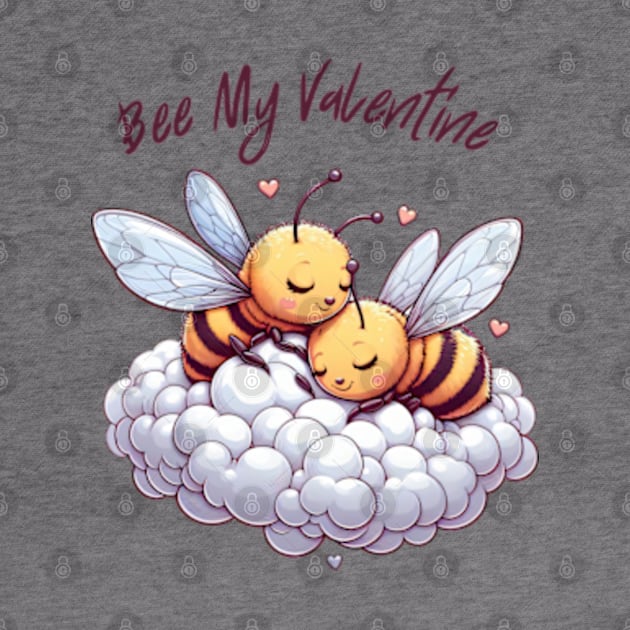 couple of bees embracing on a cloud, Bee My Valentine by StyleTops